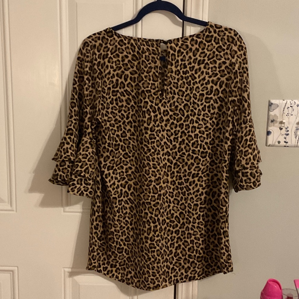 2 Leopard Print Ruffle Blouses - Picture 6 of 8
